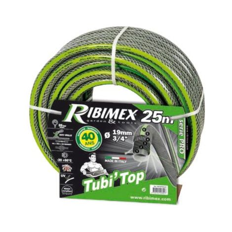 Ribimex – Tuyau d'arrosage tricoté anti-vrille 25 mètres – Diamètre 15mm – 6 couches PVC traité anti-UV – 35 Bars de pression (1/6)