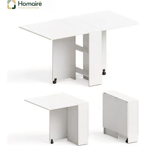 Rechteckiger Esstisch aus Holz und weißer Spanplatte 120 x 80 x 75 cm HOMAIRE (1/5)