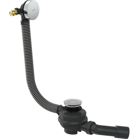Hansgrohe Flexaplus - Set di scarico e troppopieno per vasca da bagno, Push-Open, cromo 58154000 (1/5)