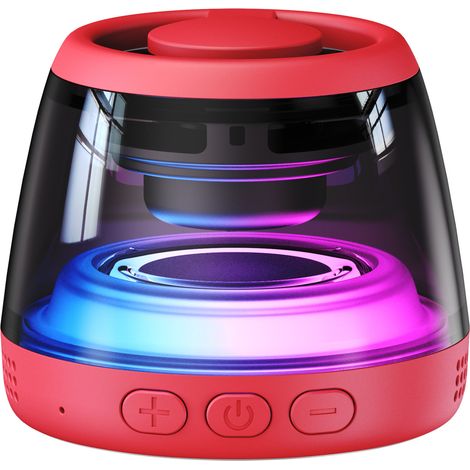 Enceinte magnétique rouge, support pour téléphone, enceinte Bluetooth portable avec éclairage RGB et caisson de basses, (1/5)