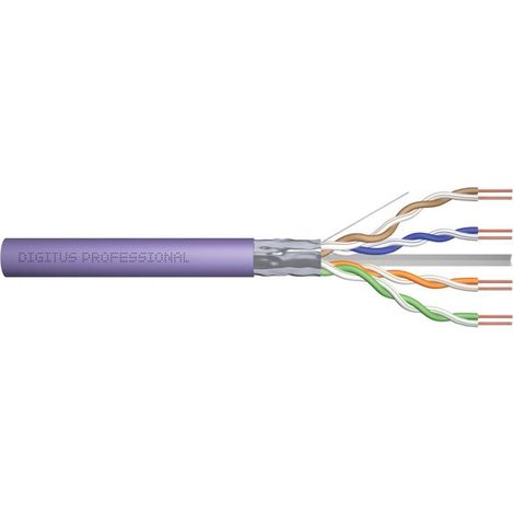 Installation cable DIGITUS cat.6, F/UTP, Dca, AWG23/1, LSOH, 305m, purple, reel