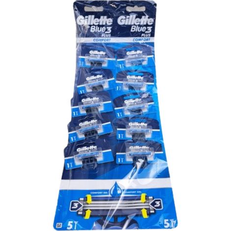 Paquete de 10 maquinillas de afeitar Gillette Blue3 Plus Comfort