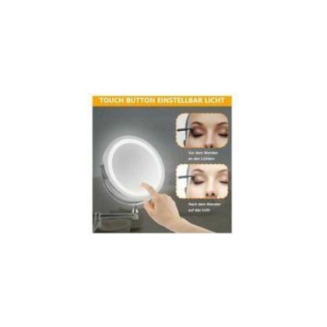 Miroir cosmétique LED - - Double face - 1x10 - Montage mural - Pivotant 360° (1/4)