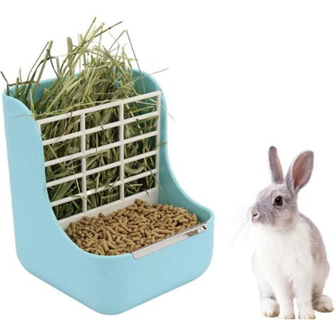 Kaninchen-Heufutterstation, Futterkrippe für weniger Abfall, für Kaninchen, Meerschweinchen, Chinchillas, Hamster und Kleintiere (1/5)
