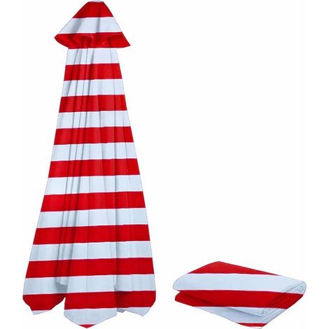 Sonnenschirm Ersatzbezug 3m 8 Streben 250 cm 6 streben Rot und Weiß (1/5)