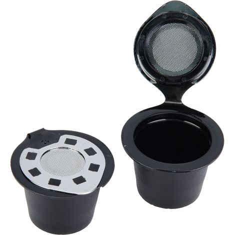 Tasse à café réutilisable, filtre à café en forme de coquille, 3 capsules Nespresso de deuxième génération + 1 cuillère de 8 ml + 1 petite brosse, vendues uniquement en Asie du Sud-Est. (1/4)