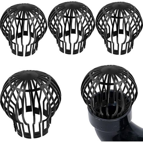 Set of 4 Gutter Guards, 14.5 12.5cm (Diameter x Height), Black, Plastic (1/5)