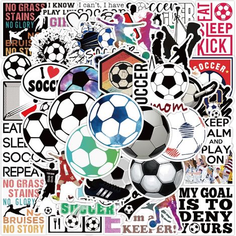 Ensemble d'autocollants de football DIY - 50 décorations étanches en PVC pour les passionnés de sport (1/3)
