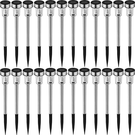 Bunte LED-Solarlampe, wiederaufladbar, Garten- und Außenbeleuchtung – verschiedene Mengen (24 weiße Stück) (1/4)