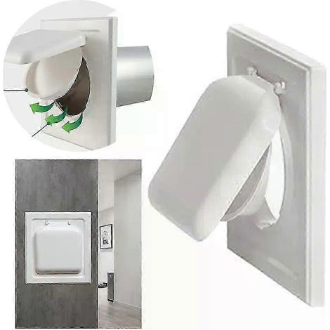 Cache-conduit de sécheuse à double porte avec vis - Installation facile - Convient pour les sécheuses extérieures - JXLGV (1/5)
