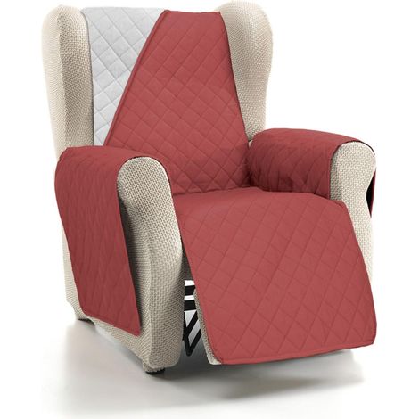 Housse de canapé 1 Place Relax réglable - Housse de canapé 1 Place Relax réversible, Couleur Rouge/Gris, rembourrée et Extra Douce, fabriquée en Espagne (1/5)
