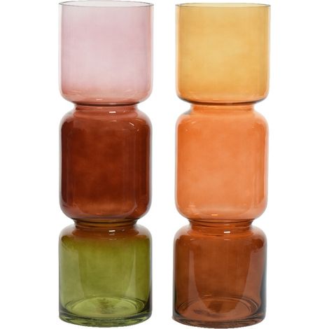 VASO IN VETRO MULTICOLOR D12 CM COLORE ASSORTITO