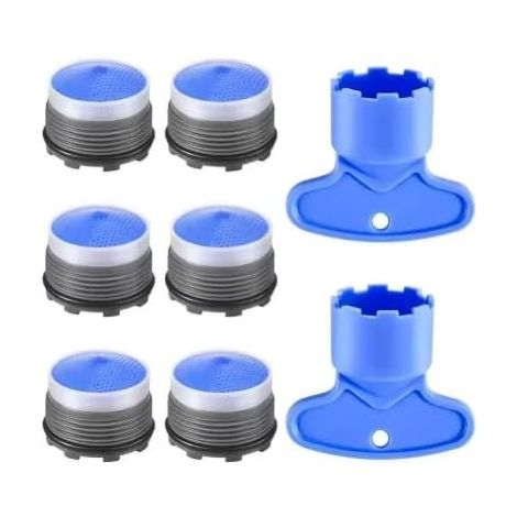 Strahlreglerschlüssel, 6-teiliges Set mit Strahlreglerschlüssel zum Entfernen, 5 Größen (M16,5, 18,5, 21,5, 22, 24) für verdeckte Strahlregler, einfache Montage und Demontage von Spülbecken-Strahlregl