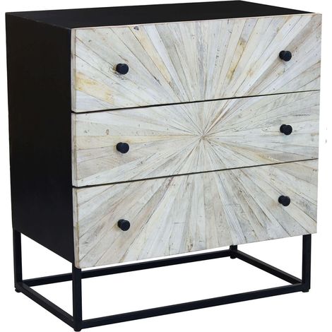 Mobile con 3 cassetti in legno di mango 75x45xH81 cm DECKER