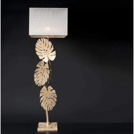 [NEUWERTIG] Ferroluce Stehlampe Monstera Deliciosa Standleuchte Leuchte Lampe Blattgold B-Ware