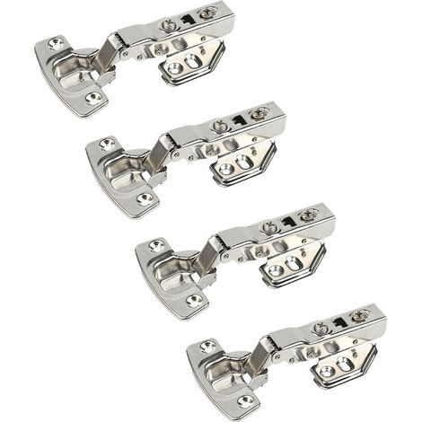 Charnières à ressort hydrauliques, 4 unités, charnière à fermeture douce en acier inoxydable 304 pour portes d'armoires. (1/5)
