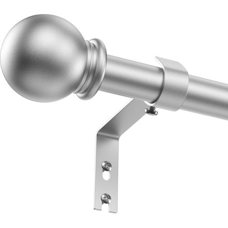 Tringle à rideaux argentée 81-314 cm 16 mm pour chambre à coucher, salon, cuisine, argent mat (1/5)