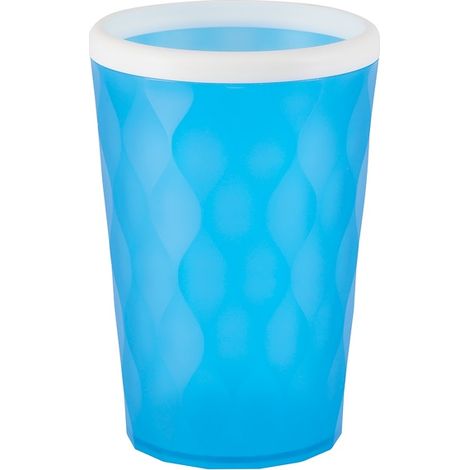 Verre porte brosse Spirella "POOL" en polypropylène couleur bleu 8 x 8 x 12 cm (1/2)