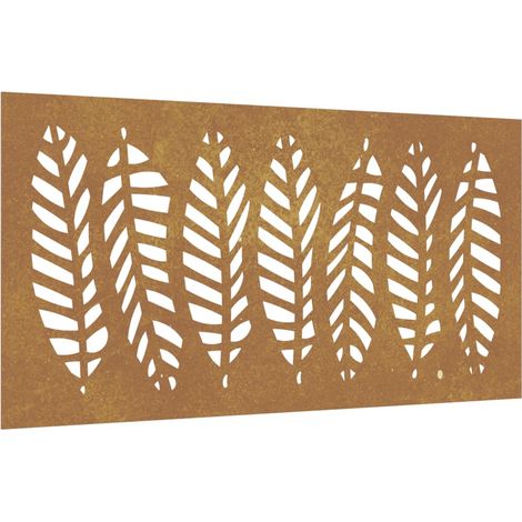 Décoration murale jardin 105x55 cm acier corten design feuille CFW611817 (1/5)
