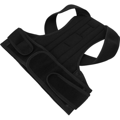 Correcteur de posture thérapeutique pour adulte, respirant, soutien lombaire et orthèse d'épaule, noir, taille L (1/5)