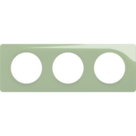 Legrand – Plaque Céliane 3 postes – Finition vert céladon – Compatible avec mécanismes Céliane – Installation horizontale ou verticale (1/2)