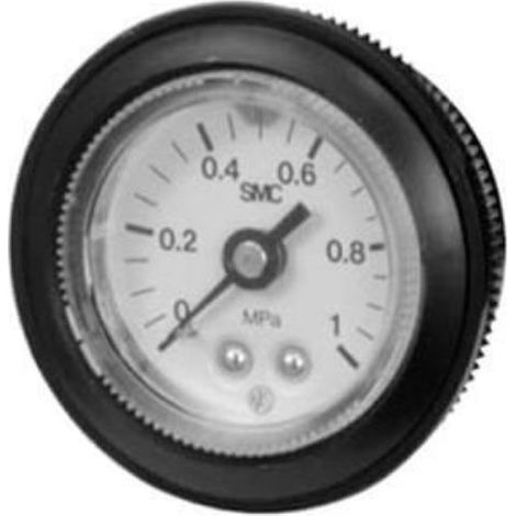 Manomètre SMC, 0MPa à 7bar, raccord R(PT) 1/4, Ø cadran 42.5mm ( Prix pour 1 )