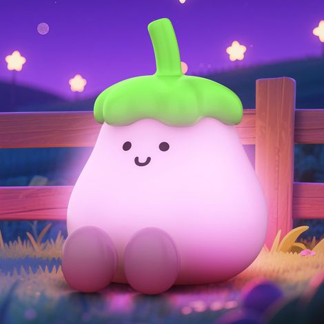 Mignonne Veilleuse LED Enfant,Lampe de Chevet Rechargeable 1200mAh avec Minuterie,3 Luminosités,Silicone Kawaii,Cadeau Déco Bébé (1/5)