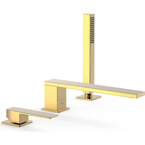 TRES 20216101OR SLIM Grifo Monomando para Borde De Bañera Color Oro 24K - ref: 20216101OR