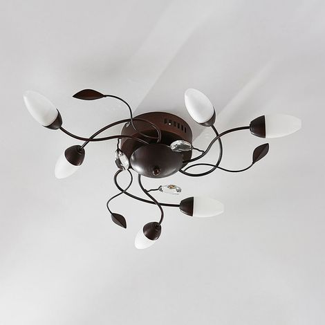 [NEUWERTIG] B-Ware Lampenwelt Led Deckenlampe Renato Dimmbar Braun 6 Fl Deckenlampe Lampe Leuchte