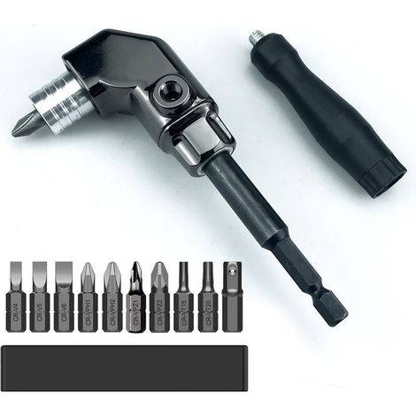 Tournevis universel à 10 broches pour les angles Embout de tournevis à angle variable, tournevis d'angle, perceuse électrique à 90 degrés, tournevis d'angle électrique (1/5)
