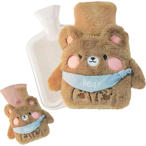 Plüsch-Wärmflasche, Cartoon-Flauschige Wärmflasche, Wärmflasche mit Bezug, Wärmflasche, Mini-Wärmflasche, Mini-Wärmflasche aus Silikon