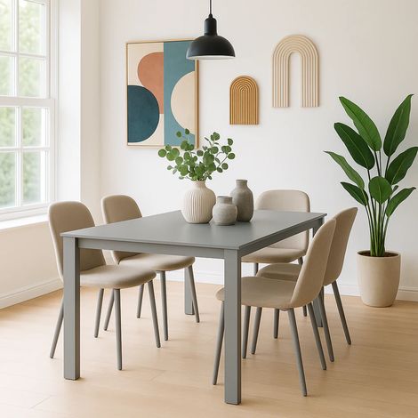 Function, Tavolo allungabile con top in Vetro Grigio (80cm X 120/170cm H. 75cm)  Duzzle (1/5)