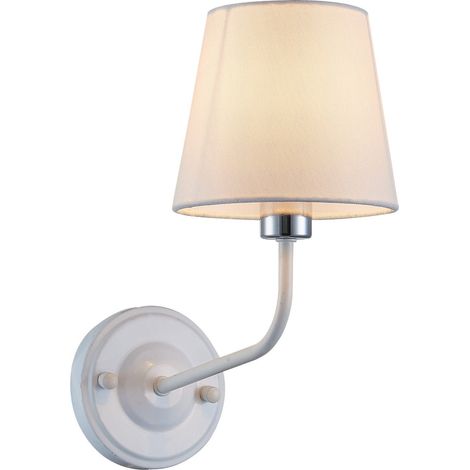 Applique Candellux York bianca/cromo in tessuto E14 1 luce (1/2)