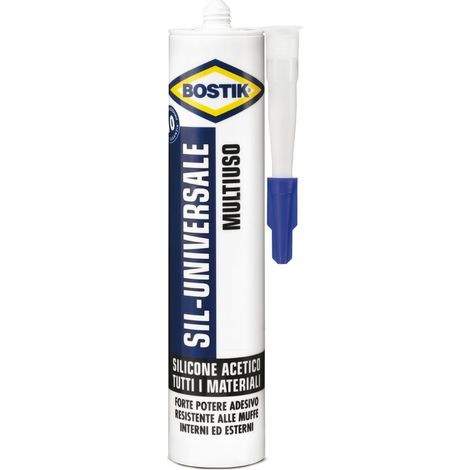 Silicone Acetico Sil Universale Bostik Trasparente 280 ml 24 Pezzi