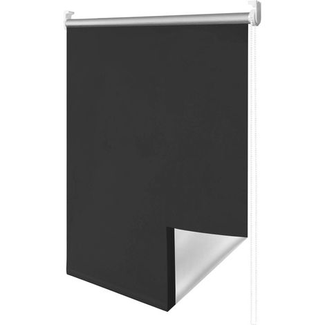 SWANEW Tenda a rullo oscurante 60x200cm tende da luce diurna protezione della privacy con rivestimento antitrapano. nero (1/5)