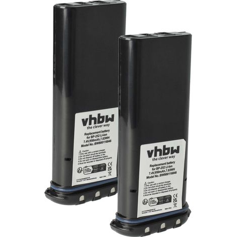 vhbw 2x Battery Replacement for Icom BP-252 for Radio, Walkie-Talkie (950 mAh, 7.4 V, Li-Ion) (1/5)