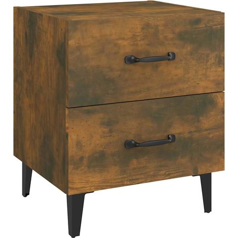 Maison Exclusive - Mesita de noche color roble ahumado 40x35x47,5 (1/5)