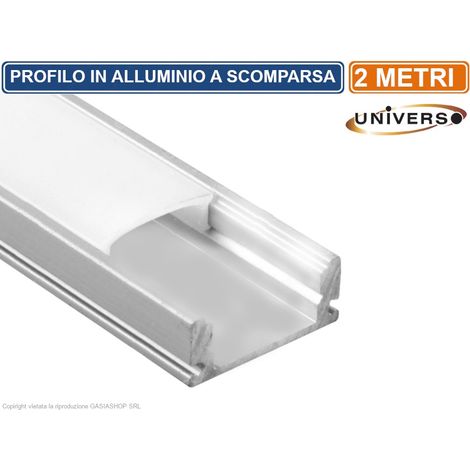 UNIVERSO AL-03 PROFILO IN ALLUMINIO PER STRISCE LEDLUNGHEZZA 2 METRI