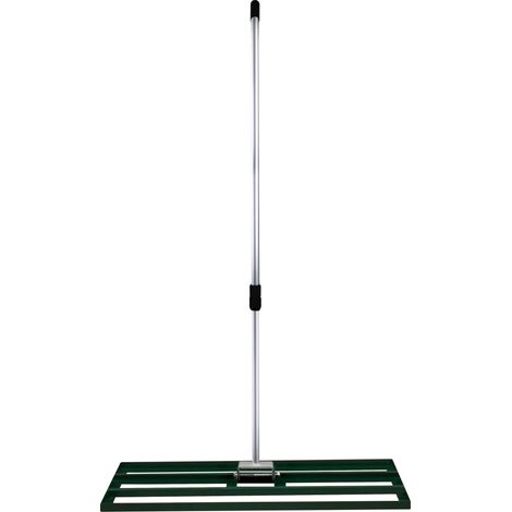 Livellatrice 100cm x 32cm Rastrello Livellatore Leggero Acciaio Zincato Alluminio Verde 1,2 - 1,9m Manico Estensibile Facile Impugnatura Attrezzo Giardino Erba Terreno Tappeto Erboso Artificiale Conci (1/5)