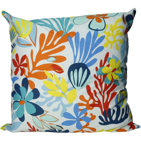 Brandani Tahiti cuscino quadrato cotone fiori 60x60 cm
