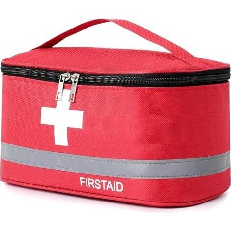 QORVA-1 Pièces Trousse de Secours Vide, Étanche Sac de Médecine Portable, Trousse de Médecine Sac d'urgence de Grande Capacité, Sac de Rangement de Médicaments pour Maison, Bureau, Voyages (1/5)