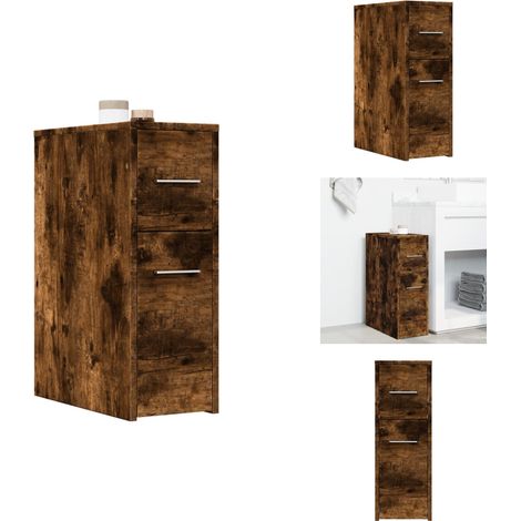 Armoire de salle de bain étroite avec roulettes chêne fumé - Armoire De Salle De Bain Étroite - Armoires De Salle De Bain Étroites - Armoire De Salle De Bain Haute - Armoire De Rangement De Salle De B (1/5)