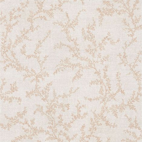 Papier peint nature Profhome 790901 papier peint intissé gaufré à chaud légèrement texturé avec des ornements floraux mat beige blanc-crème brun clair 5,33 m2