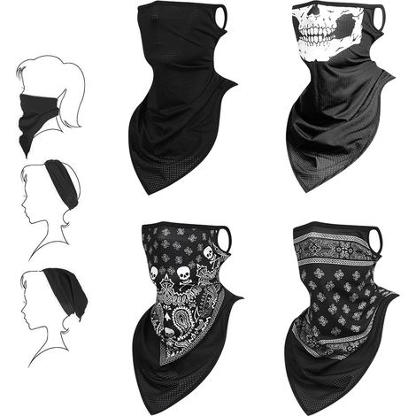 Cache Cou Tubulaire, Bandana Unisexe Masque Élastique, Tour de Cou Anti-Solaire Bonnet Respirant Anti-poussière UV Résidence pour Moto Vélo Pêche Course Hommes Femmes (1/5)