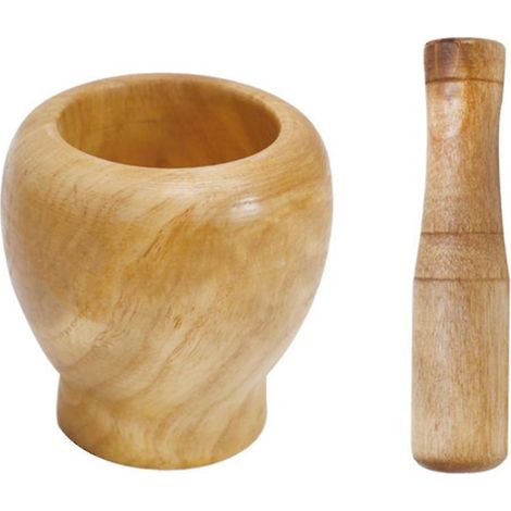 1 Set Knoblauchmörser aus Holz