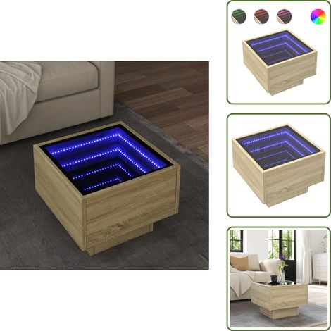 vidaXL Beistelltisch mit LED Sonoma Eiche 40x40x30 cm Holzwerkstoff (1/5)
