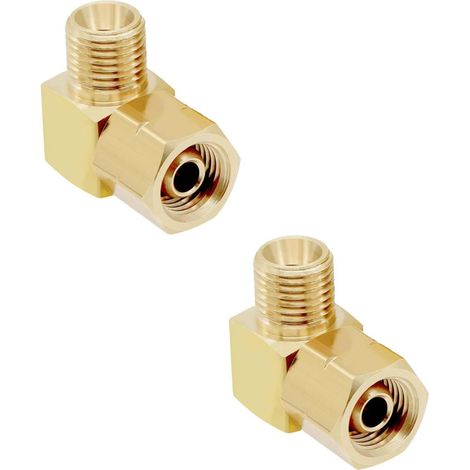 2 Pièces Raccords de gaz en laiton, Angles de connexion de gaz, Laiton raccord rapide de gaz 1/4", Raccord de gaz en laiton à 90, Raccords de gaz en laiton à 90°, Pour cuisinières à gaz, gaz liquéfié (1/5)