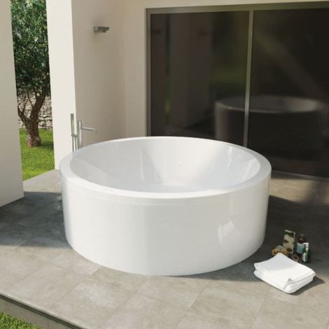 Baignoire îlot ronde NOA blanche Ø 160 cm  Tablier non inclus