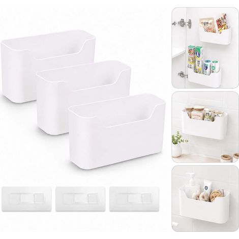 Lot de 3 Organisateurs Muraux Boîte de Rangement Porte Placard (1/5)
