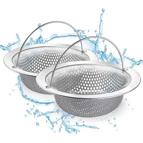 Filtro per lavello - 2 pezzi - Filtro universale per lavello in acciaio inox - Tappo per lavello - Accessori da cucina - Tappetino per lavello - Sbloccante per lavello - diametro 4,33 pollici (1/5)
